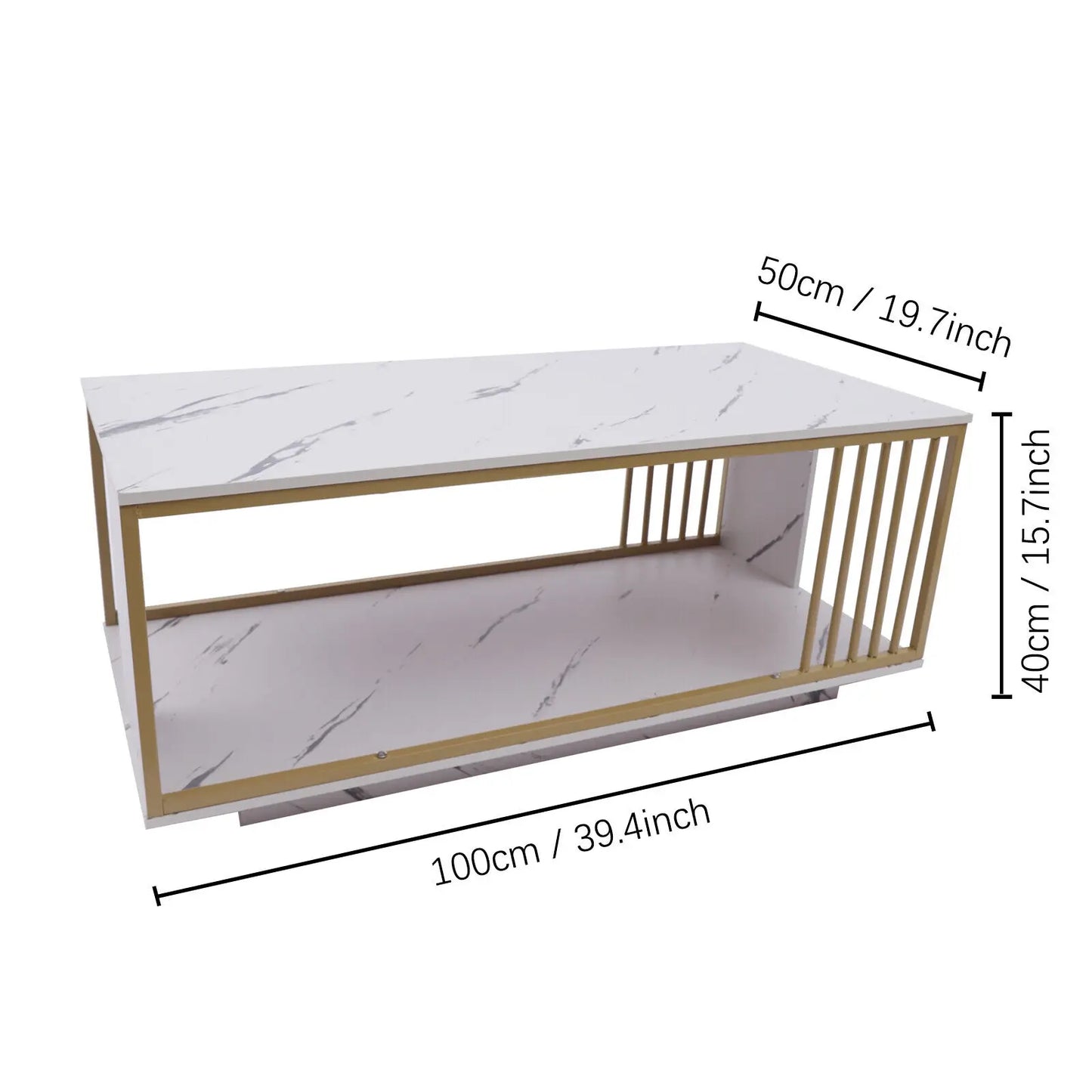 Complete Home And Apparel Marble Veneer Glossy Coffee Table