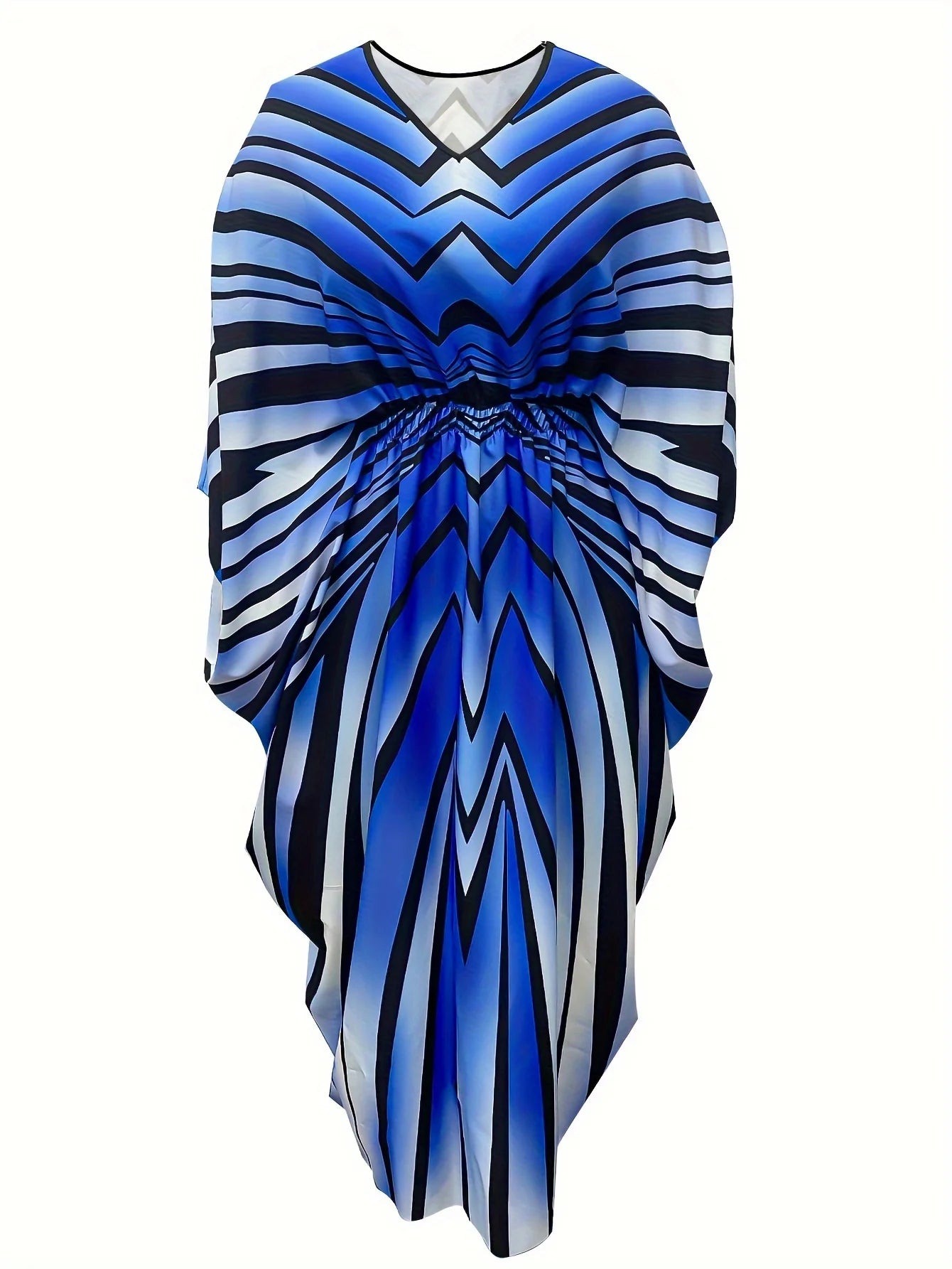 Craft Of Weaving Printed Rhinestone V Neck Cheongsam Dress