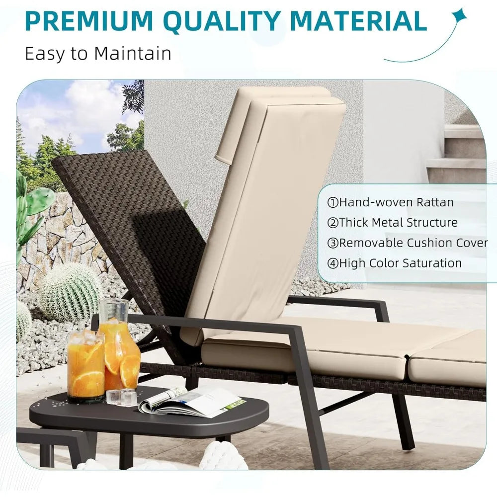 Chengwei Adjustable Outdoor Chaise Lounge Set of 2 Premium