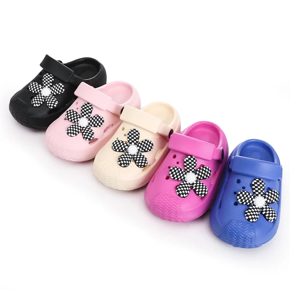 New Summer Children Beach Slippers Soft Anti-Slip Comfort Hole Flower Sandal for Boy Girl Cute Light Breathable Garden Shoes