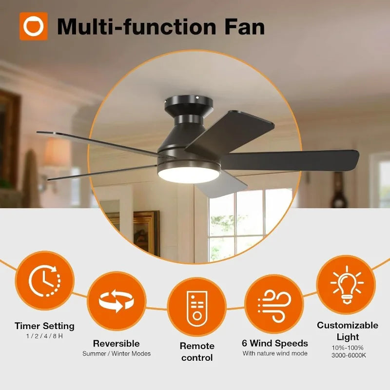 Hign Concerned Ceiling Fans With Lights Low Profile Remote