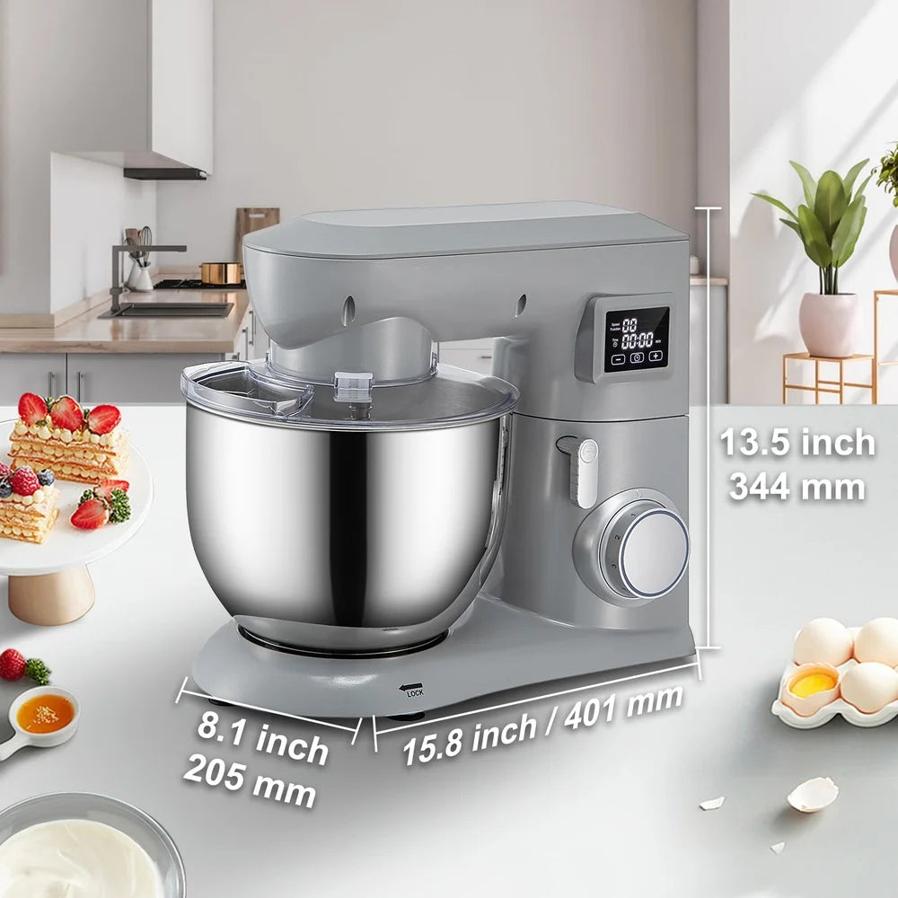 XMSJ 450W Stand Mixer With Stainless Steel Bowl LCD Control