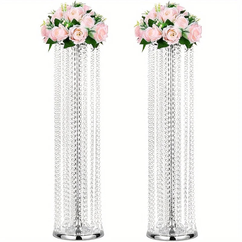 Complete Home And Apparel Crystal Metal Centerpiece Vase