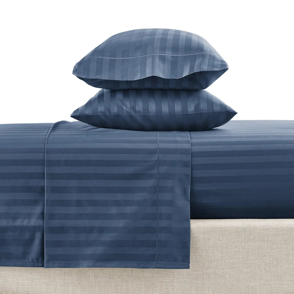 Dutrieux Egyptian Cotton Bed Sheets Set 4 Piece Stripe