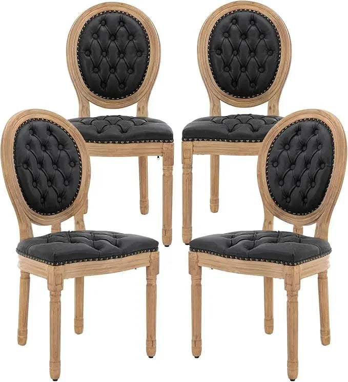 Angduo French Country Dining Chairs Fabric Upholstered
