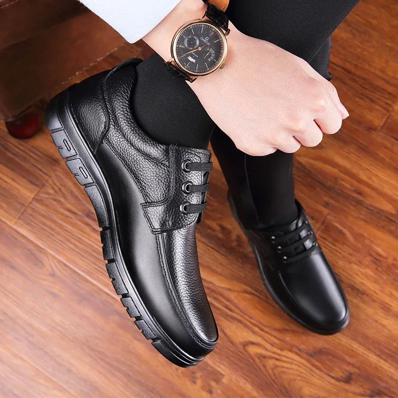 CColinican Men Genuine Leather Casual Shoes Lightweight