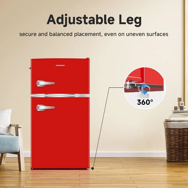 XMSJ Mini Fridge Freezer Compact For Bedroom Dorm Unit
