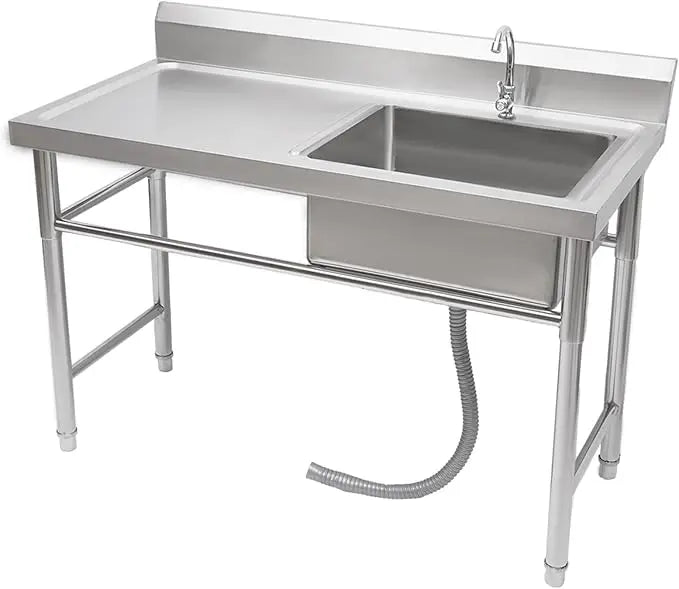 Stainless Steel Free Standing Outdoor Sink Single Bowl