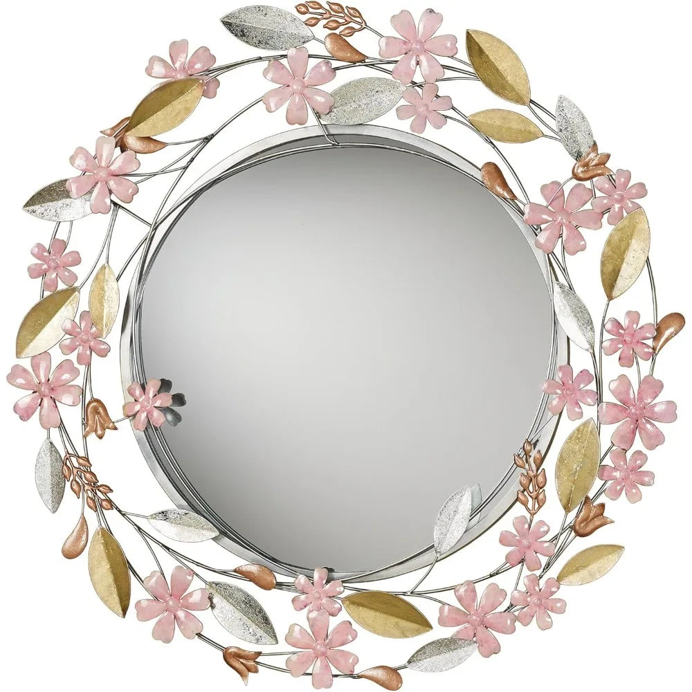 Wildflower Reflections Floral Round Wall Mirror Charm