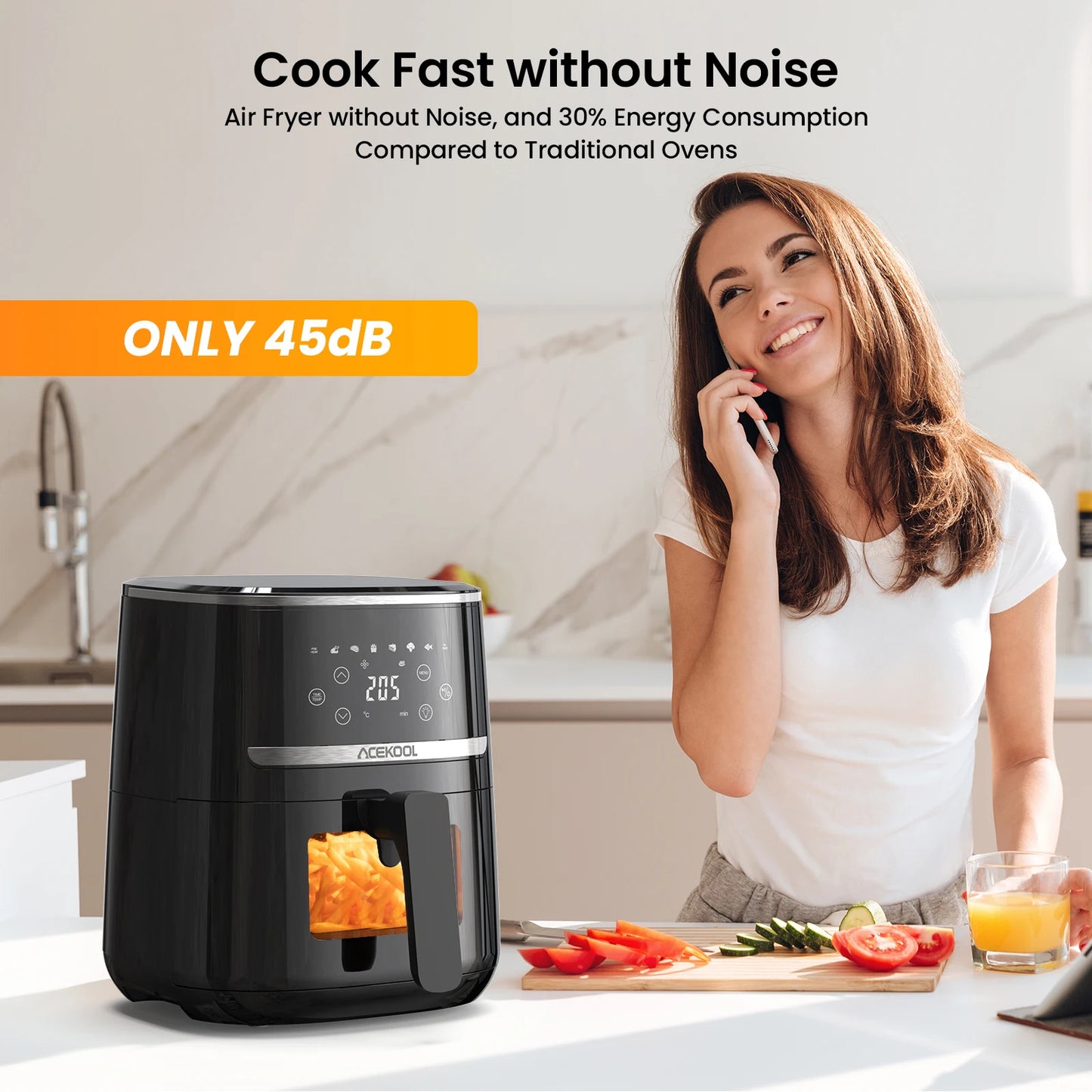 Acekool Air Fryer Toaster Oven Combo with 8 Presets