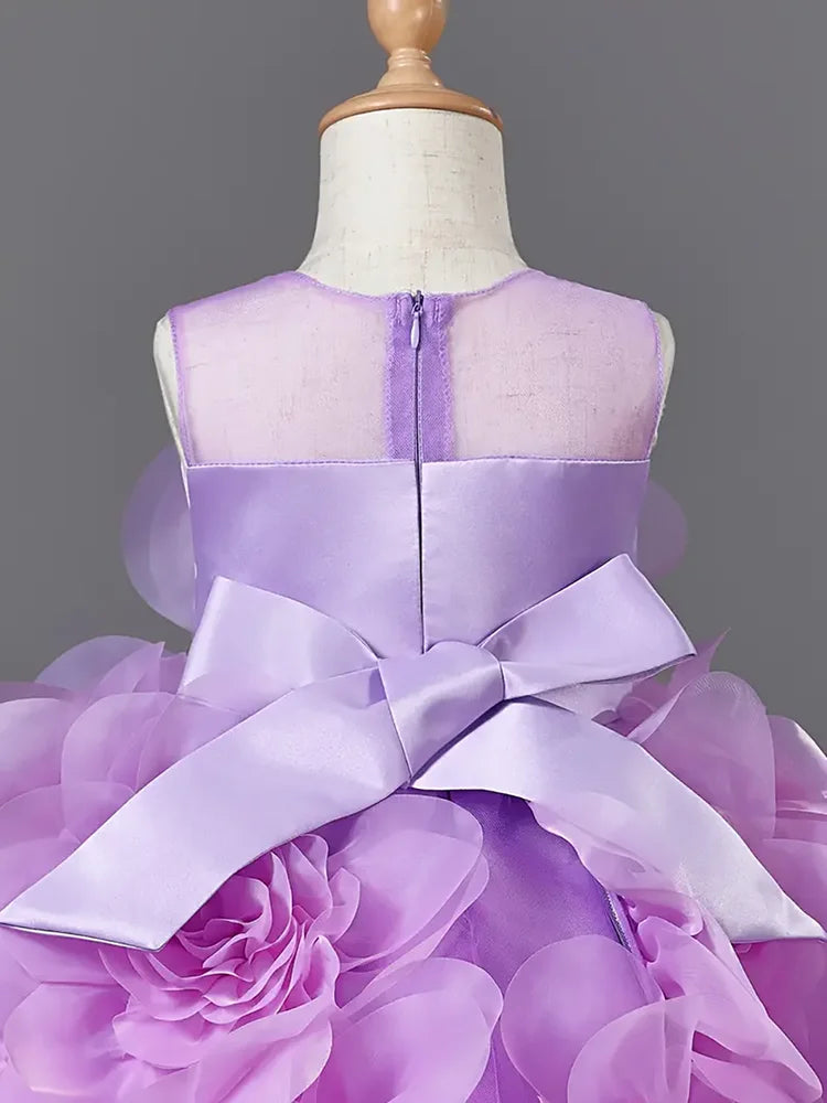 Guangdong Girls Princess Sleeveless Floral Party Ball Gown