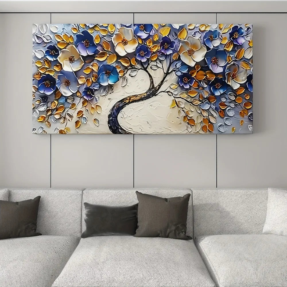 Hign-concerned Abstract Floral Tree Canvas Wall Art
