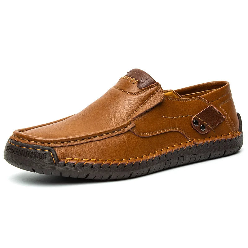 CColinican Leather Men Slip On Loafers Casual Walking Shoes