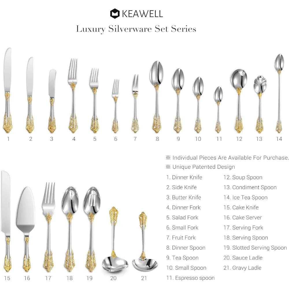Elegant Stainless Steel Flatware Set Polished Finish