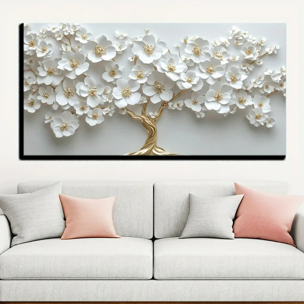 Hign-concerned Nordic Flower Canvas Oil Painting Framed Art