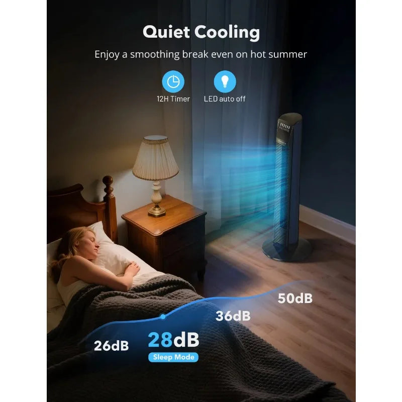 TaoTronics Tower Fan Quiet Oscillating With Remote Control