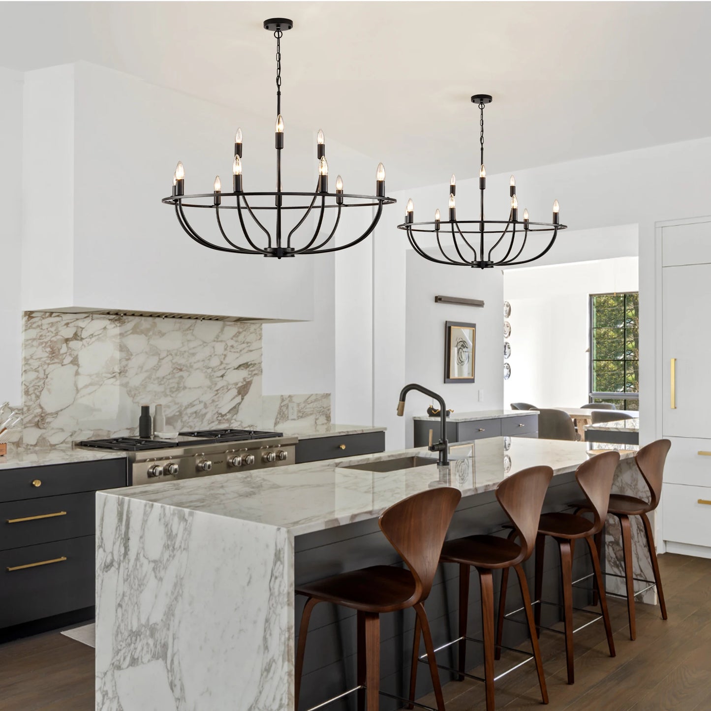 LovingC Wagon Wheel 12 Lights Modern Chandelier Pendant