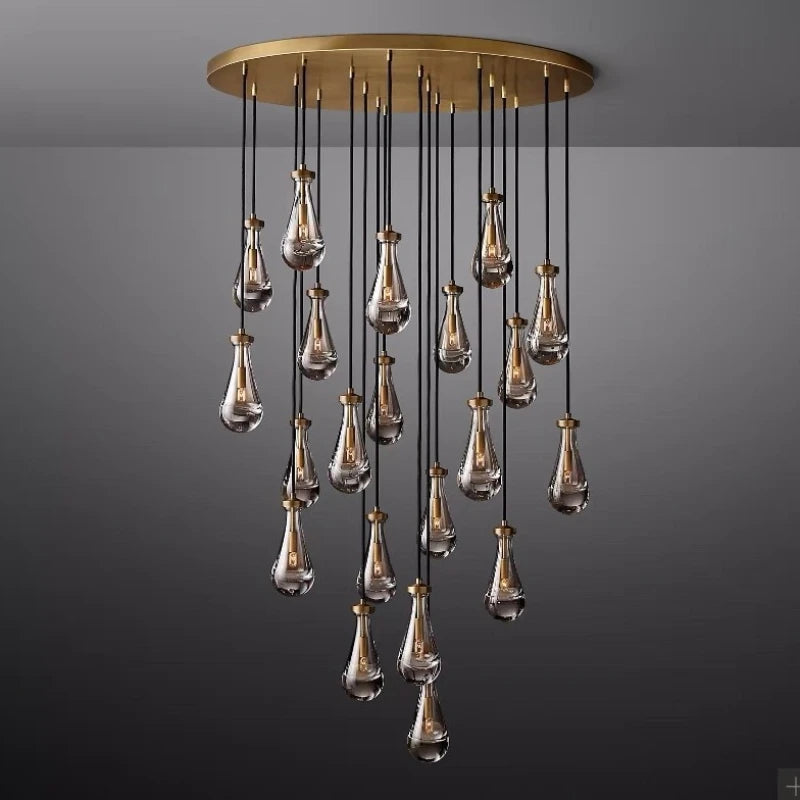 Modern E14 Crystal Vintage Water Droplet Pendant Chandelier
