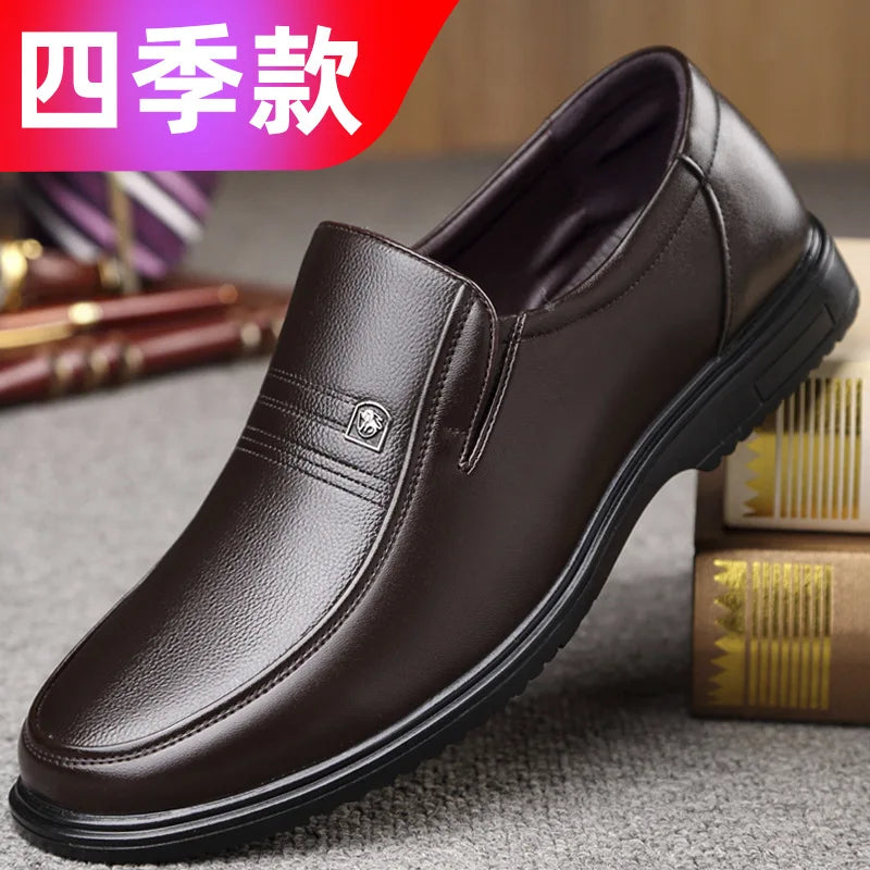 CColinican Leather Men Formal Shoes Loafers Slip On