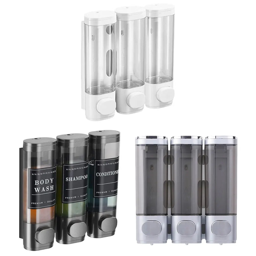 APWIKOGER Three Chamber Shampoo Conditioner Dispenser