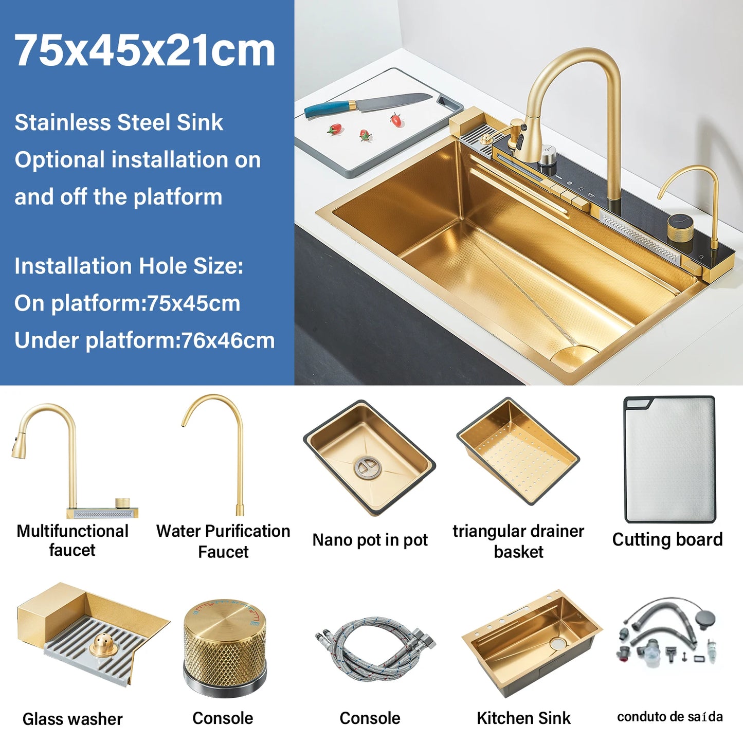 Wanmivezlo Digital Rain Faucet Stainless Kitchen Sink