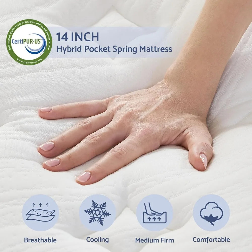 Angduo Hybrid Mattress With Pocket Springs For Support