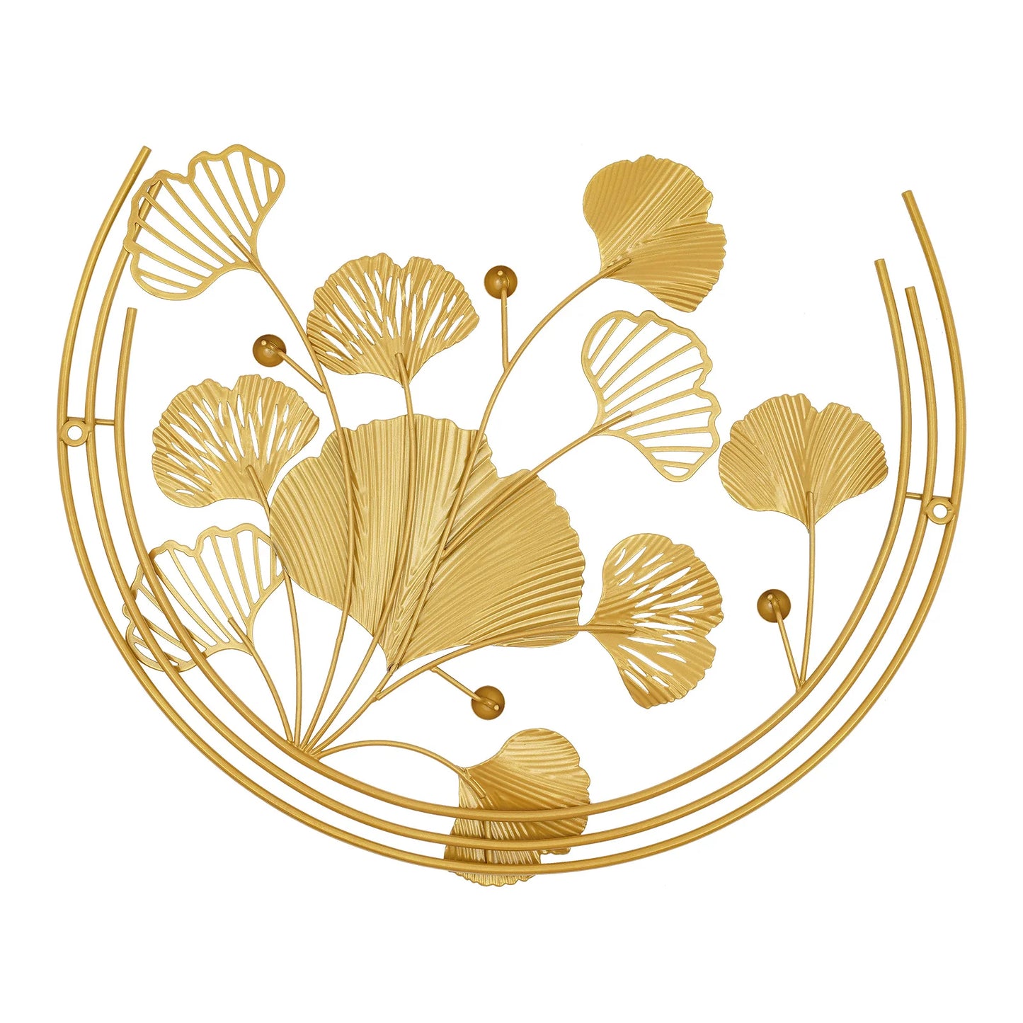 Decorative Wall Sculpture Ring Leaf Iron Wall Art Accent