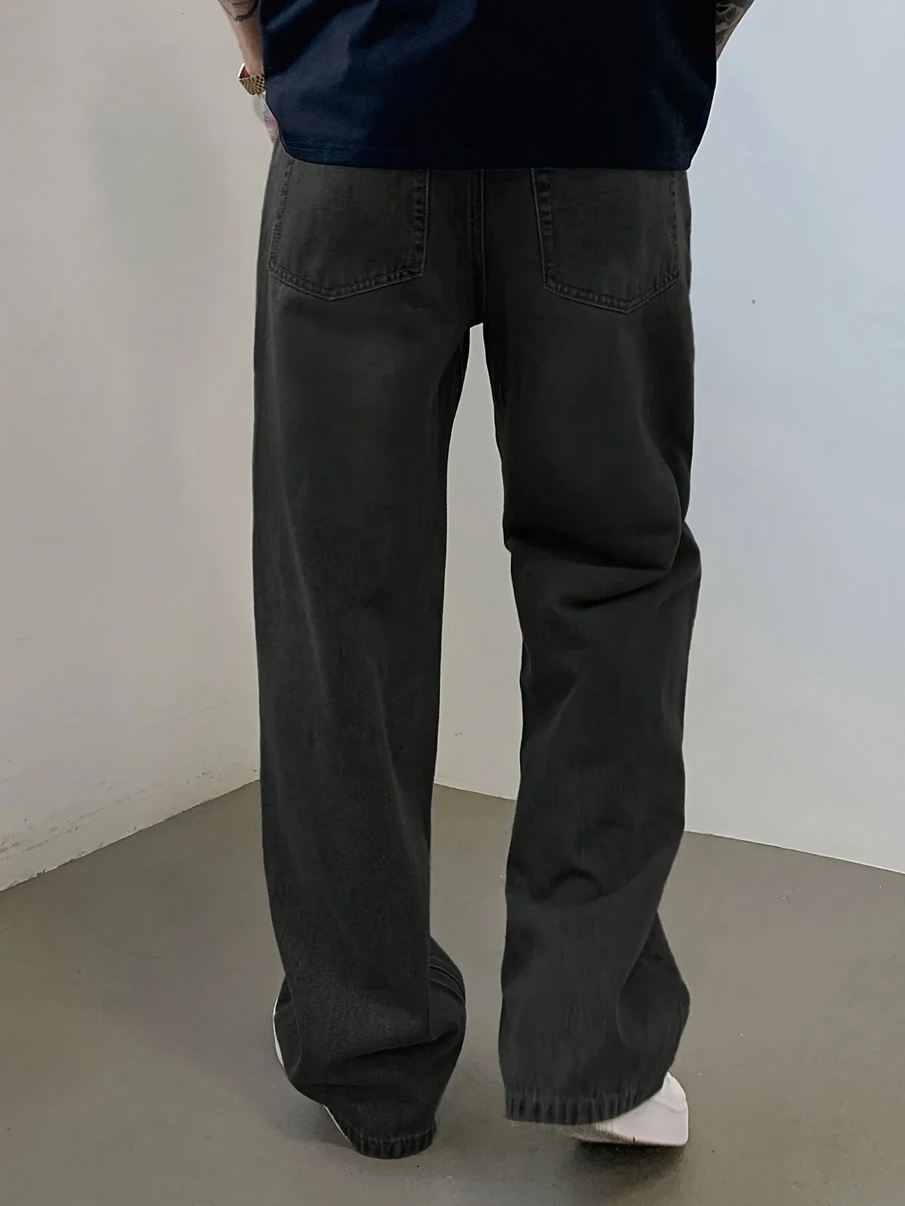 Guangdong Jeans Mens Skinny Wide Leg Denim Pants Casual