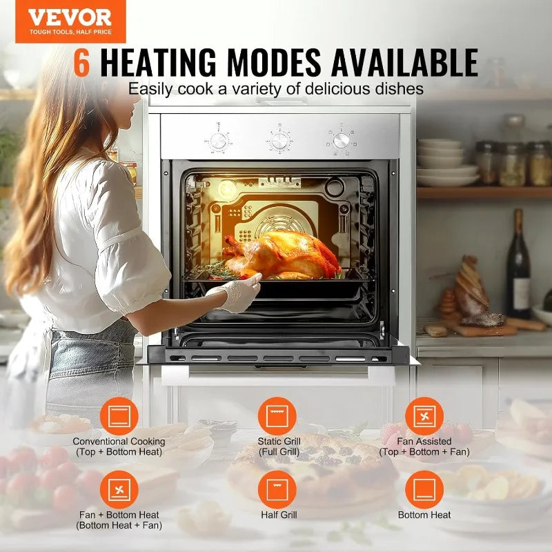 XMSJ Built In Electric Wall Oven With Timer Functions