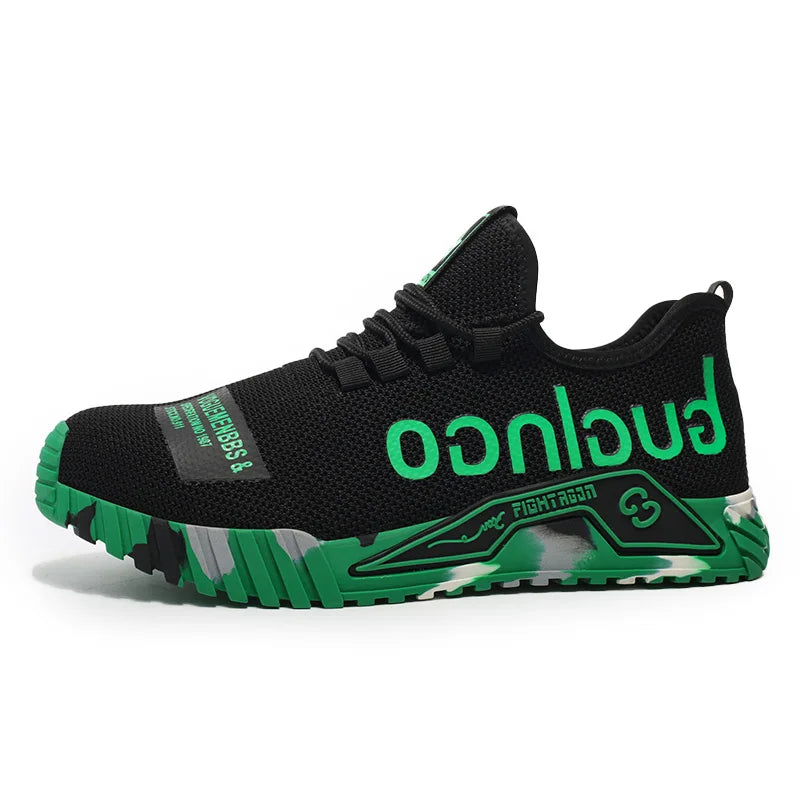 Men Safety Shoes Anti Smash Puncture Soft Sole Fabric Upper