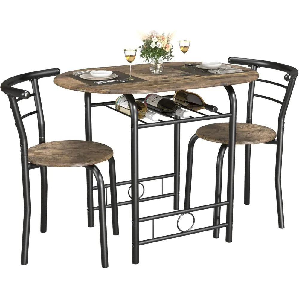 Hign-concerned Wooden Round Table And Chair Set Space Saver