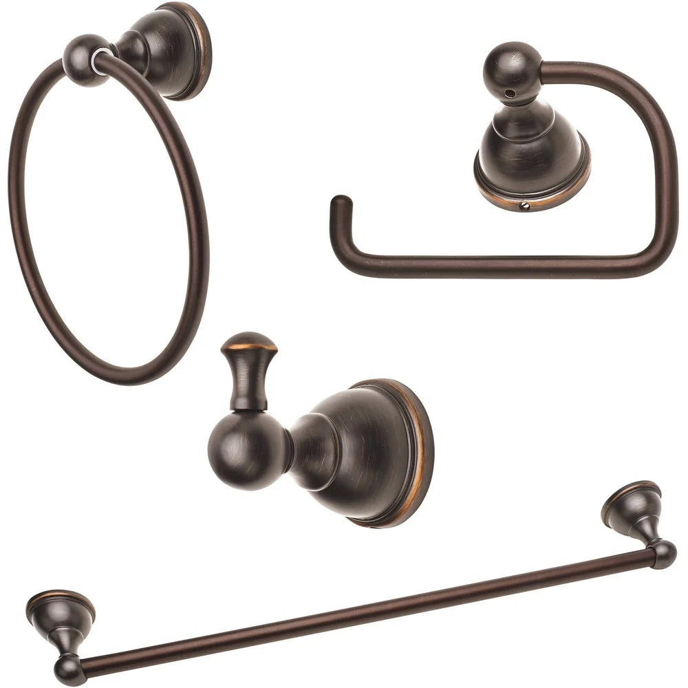 Complete Home And Apparel 4 Piece Robe Hook Towel Bar