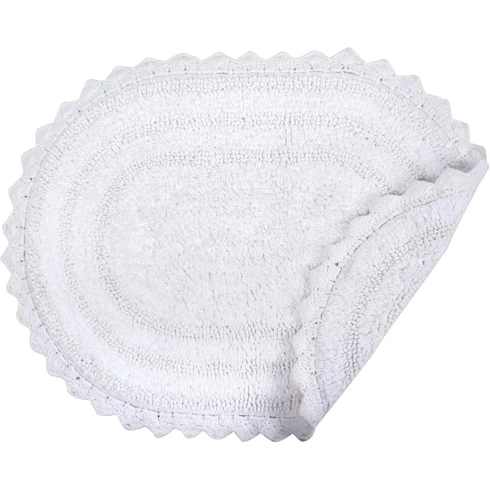 XMSJ Stylish Crochet Bath Mat 100 Cotton Oval Rug Bathroom