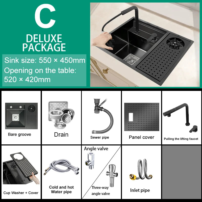 Telisiya Cup Washer Hidden Sink Stainless Steel Basin