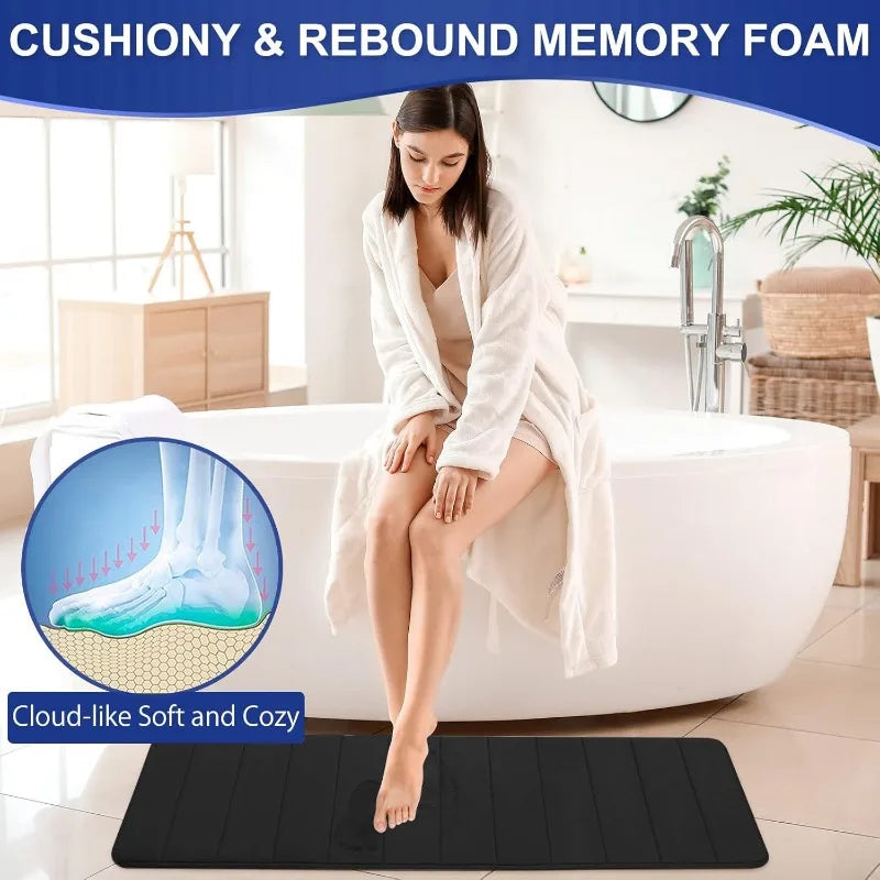 Hign-Concerned Memory Foam Bath Mat Set Three Piece Non Slip