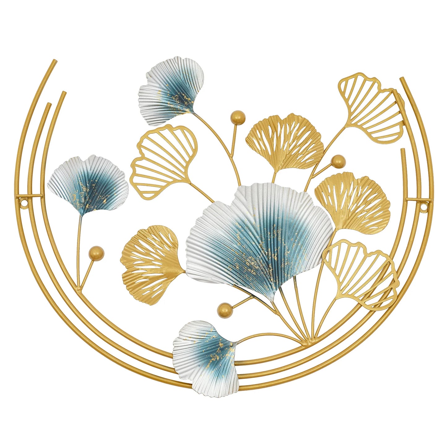 Decorative Wall Sculpture Ring Leaf Iron Wall Art Accent