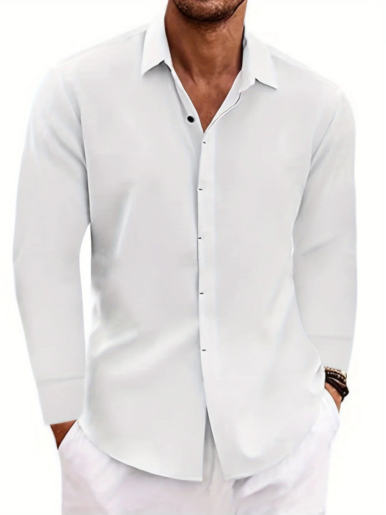 Zhejiang Linen Long Sleeve Shirt For Men Cotton Linen Blend