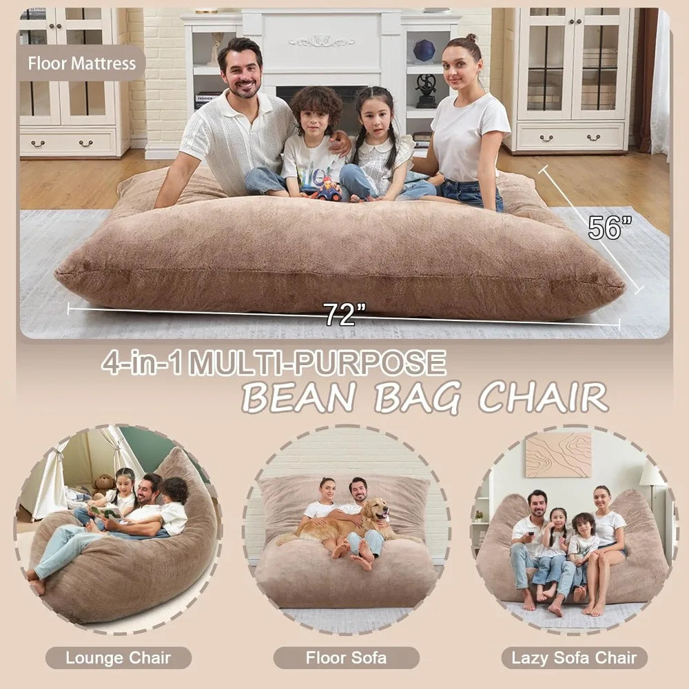 GargantuanSized 4 In 1 Bean Bag Chair With MemoryFoam
