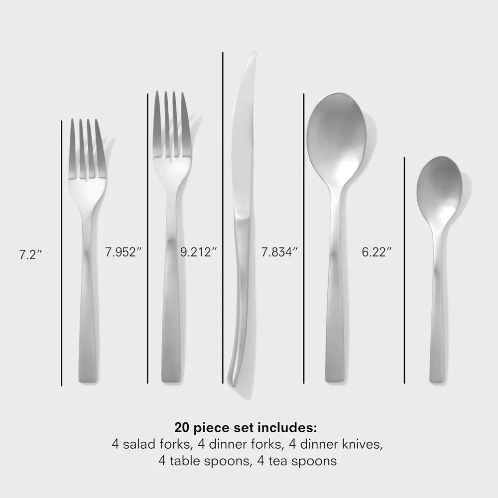 Public Goods Dishwasher Safe Stainless Steel Flatware Set