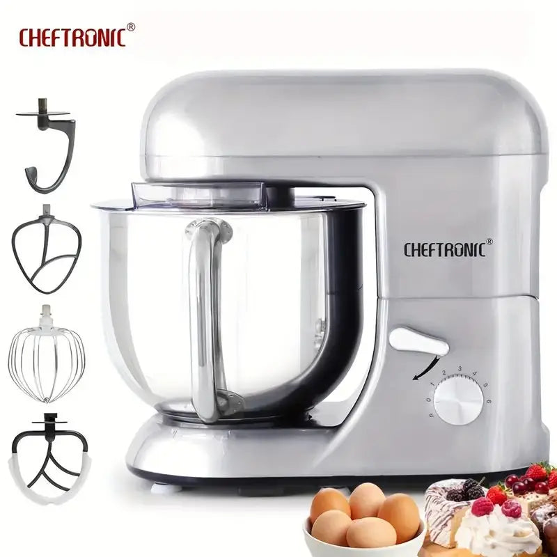 Cheftronic 6 Speed Stand Mixer Stainless Steel Mixing Bowl