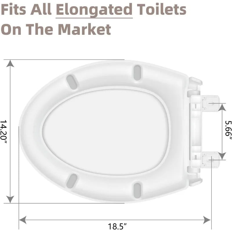 Hign-concerned Elongated Toilet Seat With Slow Close Hinges