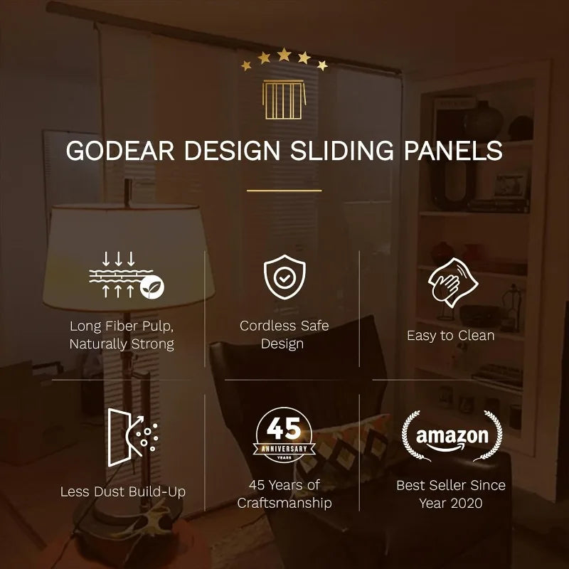 Blackout Adjustable Vertical Blinds Privacy Shades Patio