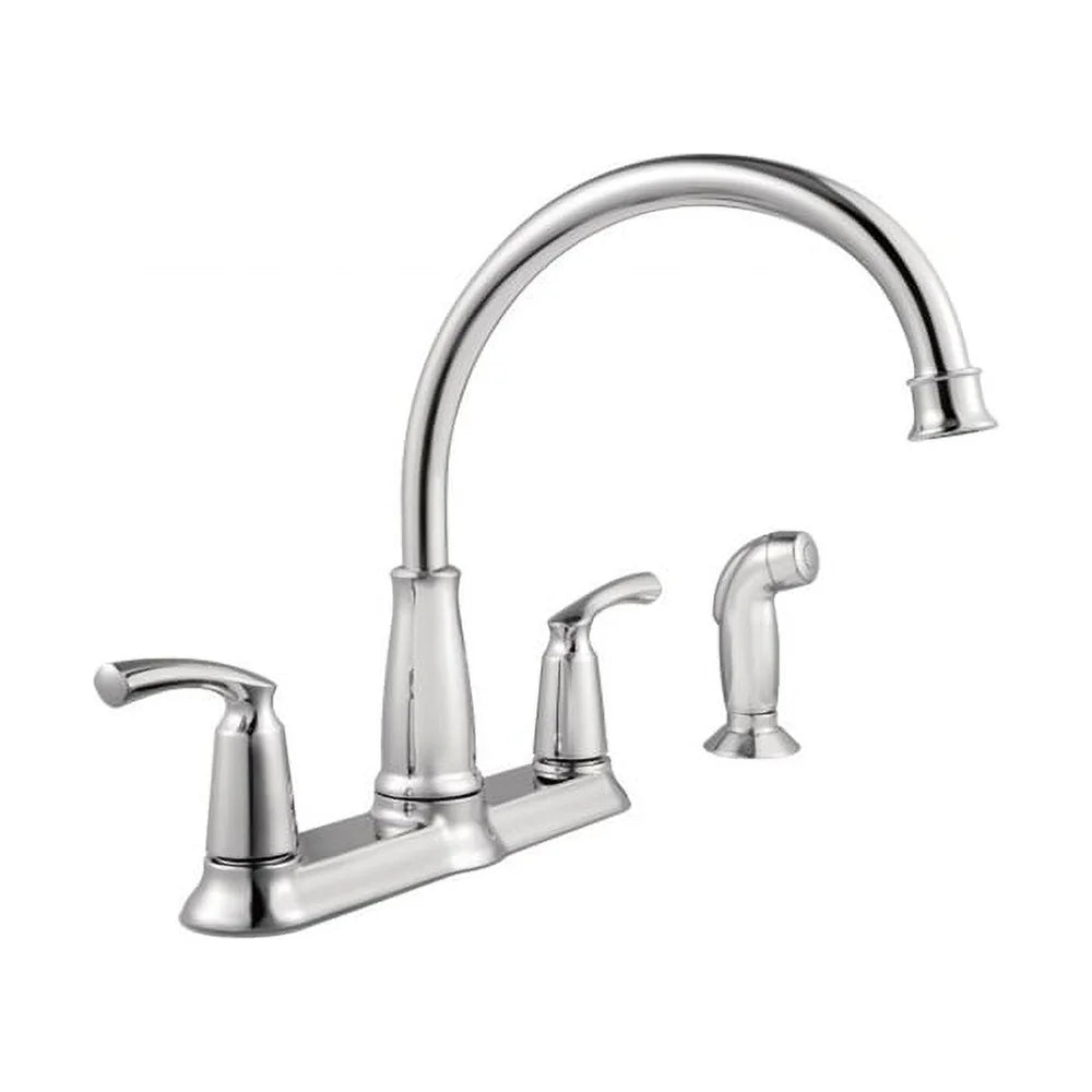 XMSJ Bexley Two Handle Chrome Kitchen Faucet With Sprayer