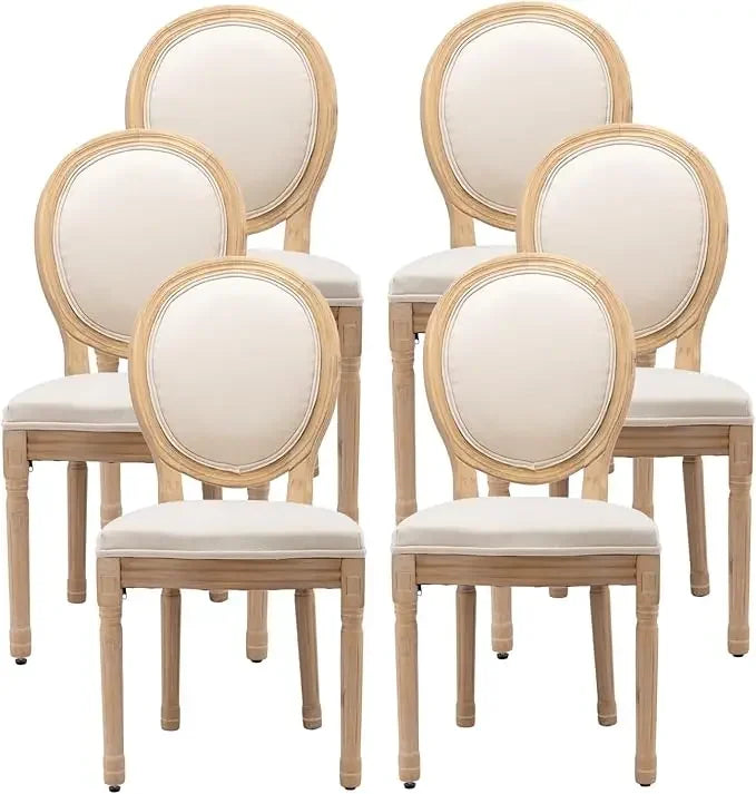 Angduo French Country Dining Chairs Fabric Upholstered