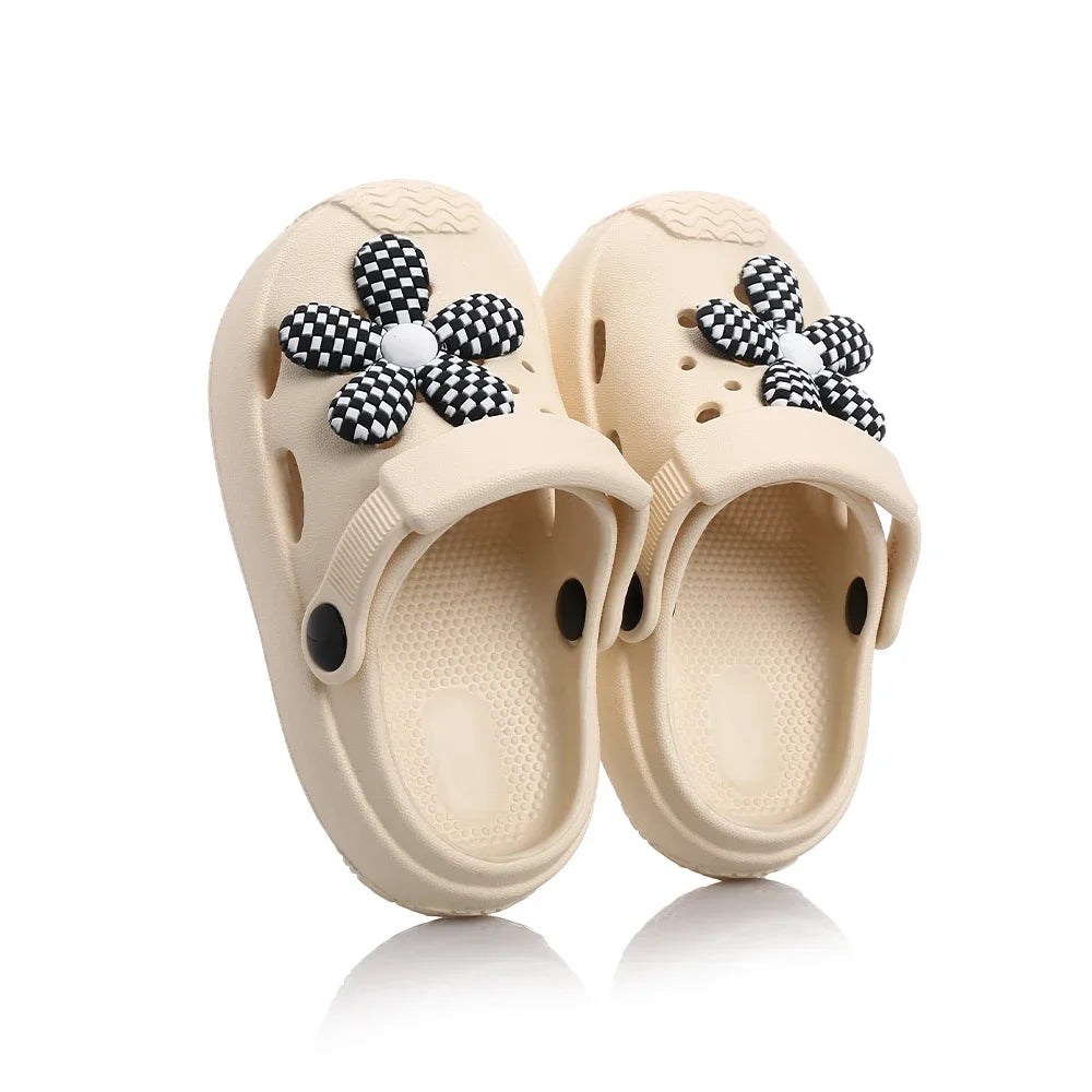 New Summer Children Beach Slippers Soft Anti-Slip Comfort Hole Flower Sandal for Boy Girl Cute Light Breathable Garden Shoes