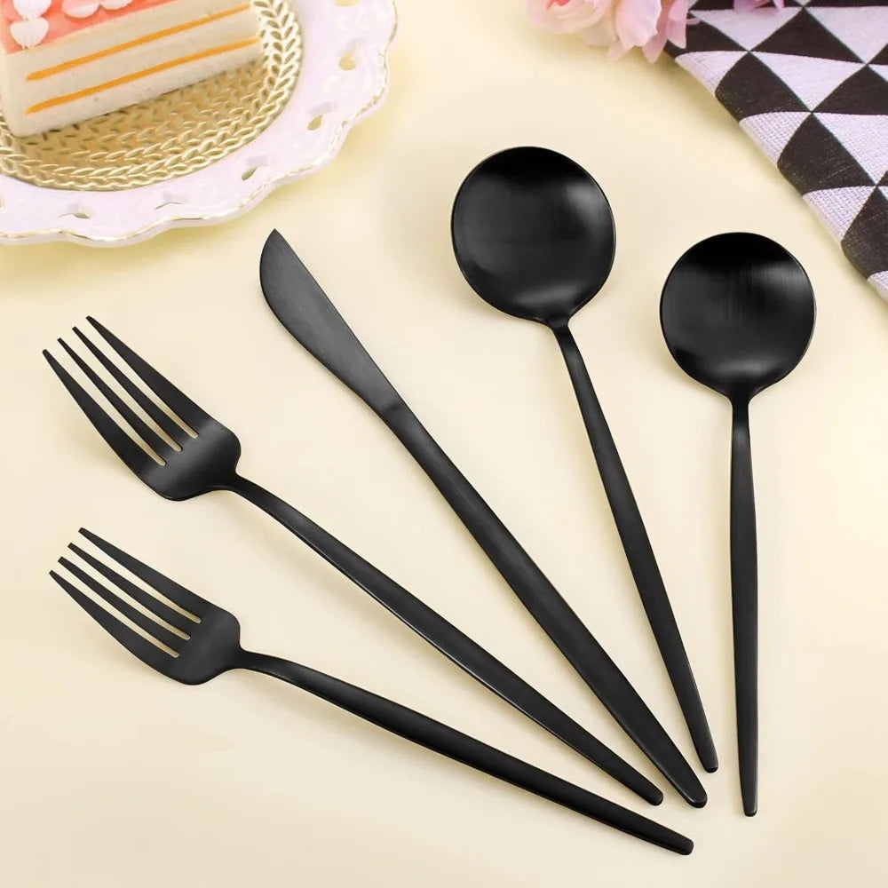Stainless Steel Silverware Set With Steak Knives Daily Use