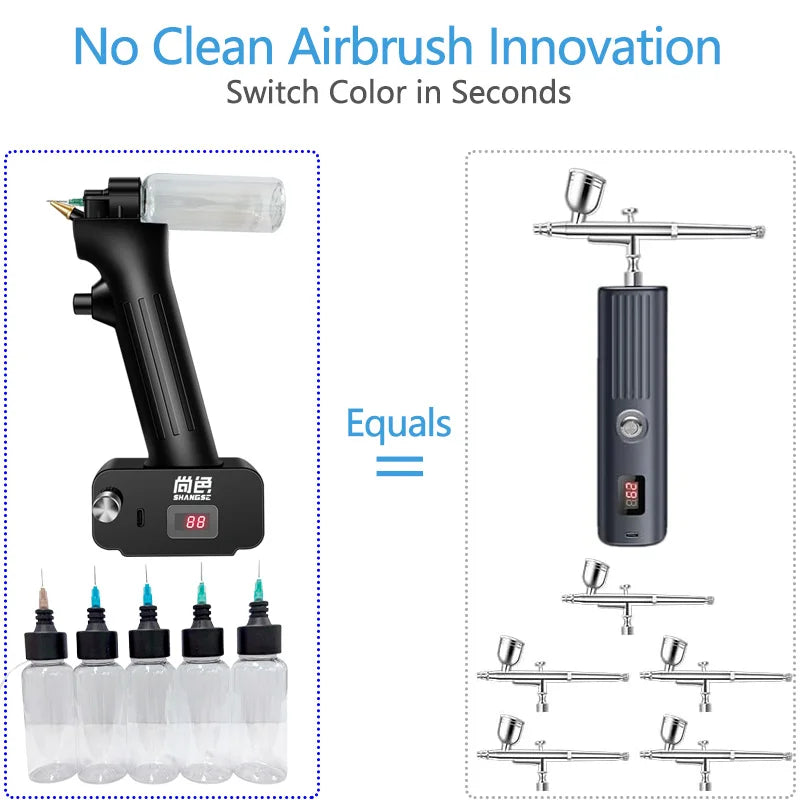 SHANGSE Airbrush Kit Rechargeable Cordless Painting
