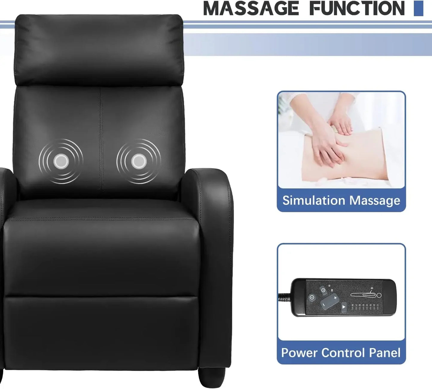 XMSJ Massage Recliner Chair PU Leather Home Theater Seating