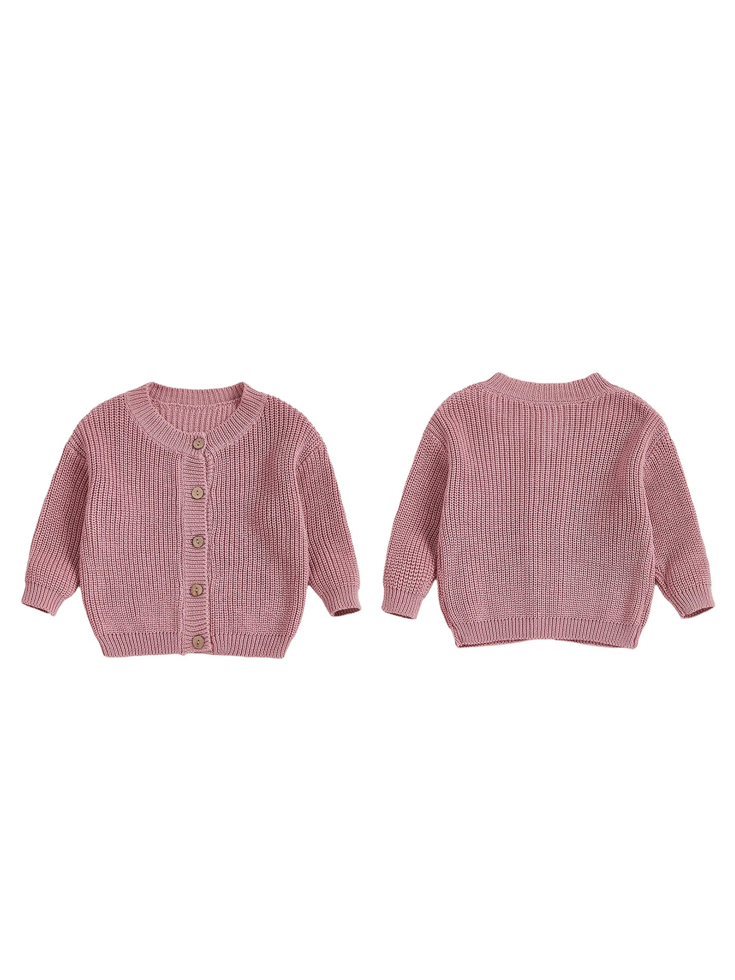 Guangdong Girls Knit Cardigan Round Neck Button Front