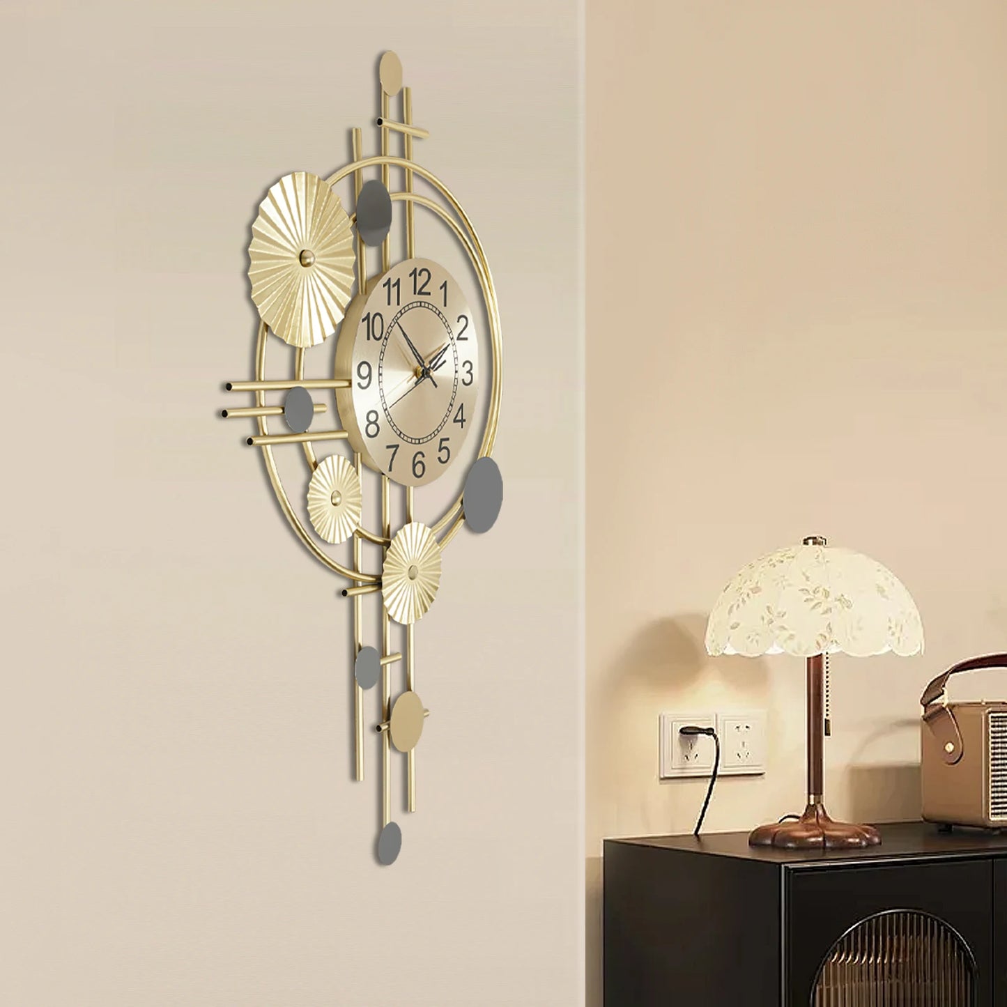 Complete Home And Apparel Modern Wall Clock Iron Decor